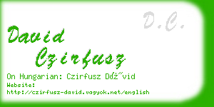 david czirfusz business card